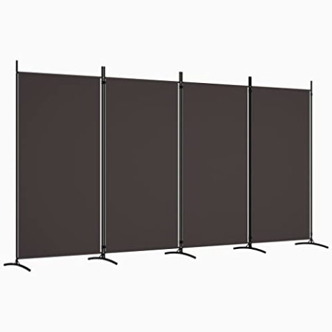 vidaXL Paravent 4-TLG. Raumtrenner Raumteiler Trennwand Umkleide Sichtschutz Spanische Wand Wohnzimmer Schlafzimmer Braun 346x180cm Stoff