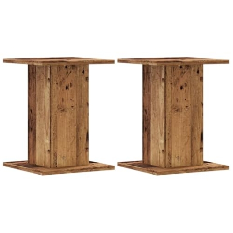 vidaXL Lautsprecherständer 2 STK., Hoher Boxenständer, Lautsprecherpodest für HiFi Heimkino Surround Sound, Verbessertes Audio-Hörerlebnis, Altholz-Optik Holzwerkstoff