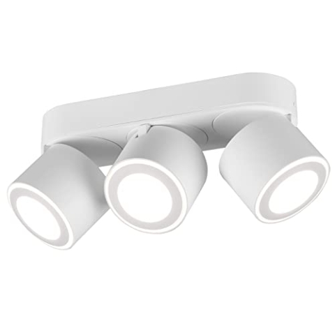 Trio Leuchten LED Deckeneinbau u. Aufbauleuchte Taurus 652910331, Metall Weiß matt, inkl. 3x 3.5 Watt + 3x 1.5 Watt LED
