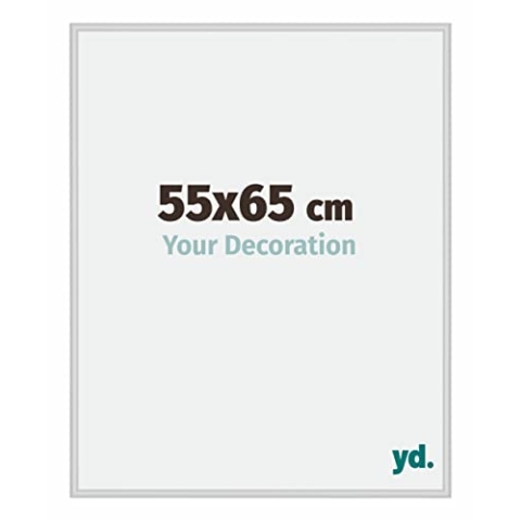 yd. Your Decoration - Bilderrahmen 55x65 cm - Silber Matt - Bilderrahmen aus Aluminium mit Acrylglas - Antireflex - 55x65 Rahmen - Miami