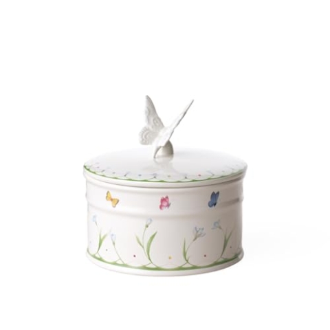Villeroy & Boch – Colourful Spring Dose Groß, Gebäckdose Mit Deckel, Plätzchendose Keramik, Keksdose Mit Deckel Weiß, Porzellandose Mit Deckel, Ostern Vorratsdose,Frühling, Dose Mit Deckel, Porzellan