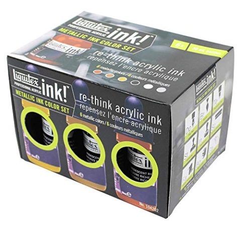 Liquitex 104202 Professional Acrylic Ink Set Metallics, 6 x 30 ml
