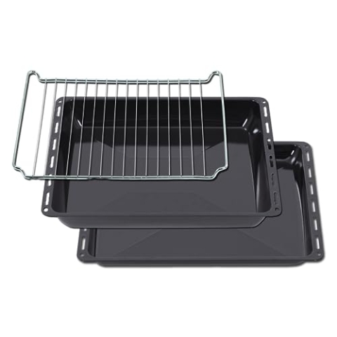 ICQN Backblech 422 x 370 x 30 und 45mm set mit Gitter,Passend für ELECTROLUX, AEG, IKEA, ZANUSSI, JUNO, ZOPPAS, Kratzfest & Rostfrei