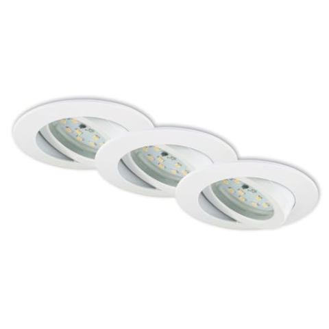 Briloner Leuchten LED Einbauleuchte, dimmbar, Einbaustrahler, LED Strahler, Spots, Deckenstrahler, Deckenspot, Lampen Wohnzimmer, LED Einbaustrahler 230v, Deckeneinbauleuchten, Einbaustrahler Set, schwenkbar, rund