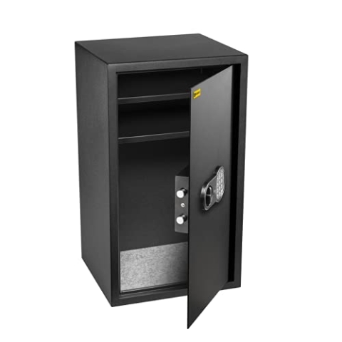 HomeSafe HV70E Tresor mit Elektronikschloss, 70x40x36cm (HxBxT), Digitaler Tresor für Zuhause und Büro, Schranksafe, Geldsafe, Elektronik, Schmuck oder Dokumentensafe mit 2 Verstellbaren Fachböden