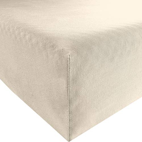 Formesse Spannbettlaken Bella Donna Jersey, Größe 140x200-160x220, Farbe 0119 leinen