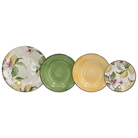 Tognana Zagara Tellerservice für 6 Personen, 18 Stück, Steinware, mehrfarbig