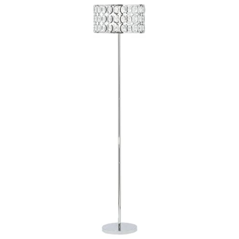 Stilvolle Stehlampe in Glamour Stil verchromtes Metall/Acryl silber Tenna