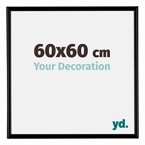yd. Your Decoration - Bilderrahmen 60x60 cm - Schwarz Matt - Bilderrahmen aus Kunststoff mit Acrylglas - Antireflex - 60x60 Rahmen - Bordeaux