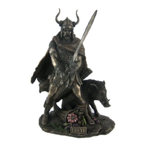 braunen Finish, nordischen Gottes Freyr Statue Pagan Fruchtbarkeit