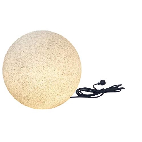 Trango 500GB LED Gartenkugellampe IP65 Kugelleuchte *NATURE* Granitstein-Optik in 50cm Durchmesser incl. je 1x 5 Watt E27 LED Leuchtmittel & je mit 5 Meter Kabel, Kugellampe, Gartenleuchte, Außenlampe