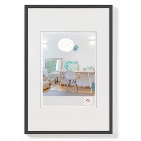 walther design Bilderrahmen schwarz 60 x 80 cm New Lifestyle Kunststoffrahmen KV080B