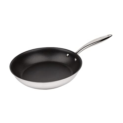 MasterPRO Argent-3 Frying Pan, Non-Stick Coating, Induction, 18/10 Stainless Steel, Multi-Layer, Excellent Heat Distribution, Energy Efficient, 28 cm, Suitable for All Hobs