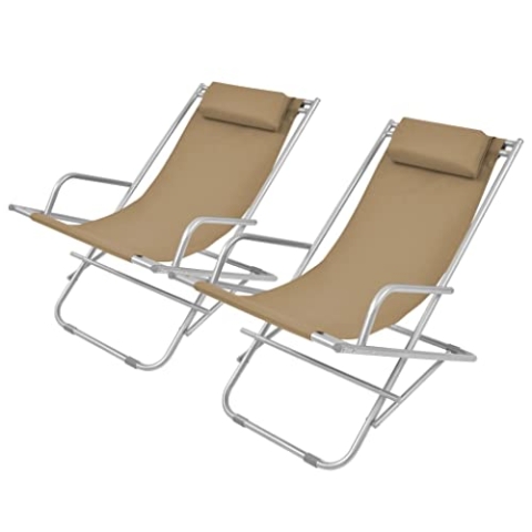 vidaXL 2X Liegestuhl Klappstuhl Faltstuhl Gartenstuhl Sonnenliege Strandliege