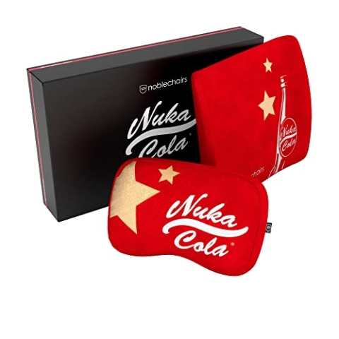 noblechairs Memory Foam Kissen-Set Fallout Nuka Cola Edition, Kissen für Gaming Stühle, Ergonomisch Kissenstuhl, Stuhl Kissen mit Lendenwirbelstütze
