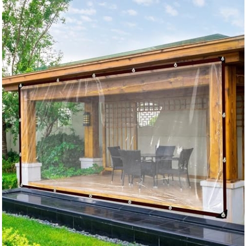 QOFLY Wasserdicht Transparent Plane Mit öSen 3x4,GroßE Abdeckplane Wasserdicht Gewebeplane Durchsichtige Plane FüR DraußEn,Pflanzendach Winter,Wetterfeste Plane Faltbar Planen,Seil Enthalten