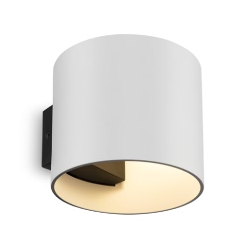 Runde Wandleuchte Rond, LED Flur Beleuchtung,Zylinder, up & down, 1-flammig, weiß, Modernes Basic Design, aus Aluminium, für 1 xGU9 50W (exkl.) für Wohnzimmer, Küche, Schlafzimmer, Esszimmer, Büro
