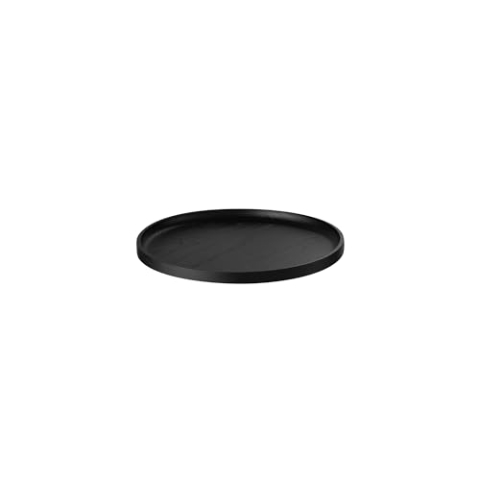 blomus Serviertablett -OKU- | Dekotablett rund aus FSC zertifiziertem Eichenholz | Farbe Schwarz | Ø25 x 2H cm | Größe S