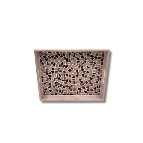 Little Creations Mosaik-Tablett Sand/Beige | DIY Bastelset für Erwachsene | Gestalte Dein eigenes Tablett | 33 x 25 x 5 cm | Nachhaltiges Design | Vielseitige Verwendungsmöglichkeiten