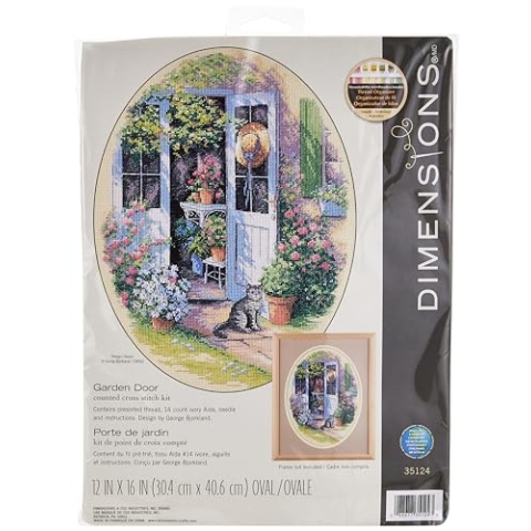 Dimensions Gezählter Kreuzstick Set, Garden Door, Elfenbeinfarben