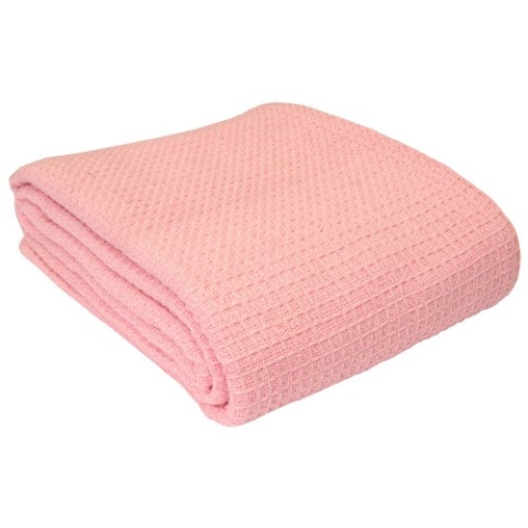 Homescapes Tagesdecke, Bettüberwurf aus 100% Bio-Baumwolle, rosa, Piqué-Waffeldecke 180 x 230 cm