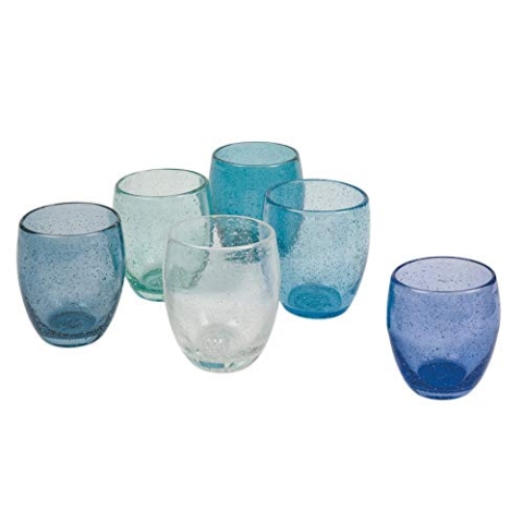 Villa d’Este Home Tivoli 5907747 Acapulco Marea Wassergläser, 300 ml, aus mundgeblasenem Glas, 6 Stück, durchsichtig