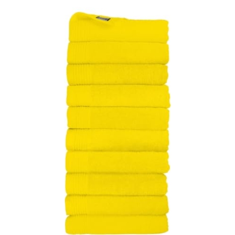 THE ONE TOWELLING Classic Handtücher - 50 x 100 cm - 10 Stück - Sparpackung - Hohe Feuchtigkeitsaufnahme - 100% gekämmte Baumwolle - Schnell trocknend - Handtuchset - Badetuch - Gelb