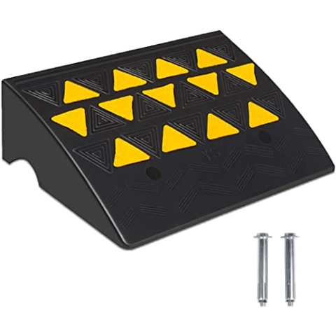 uyoyous Bordsteinrampe Gummi 50x38x16cm, Vollgummi Schwellenrampe Bordsteinkanten Rampe Gummirampe Dämpfungsrampe für Auto Fahrzeug