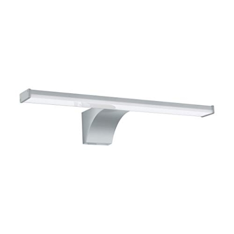 EGLO LED Wandlampe Pandella 2, Spiegelleuchte mit Bewegungsmelder, Wandleuchte aus Kunststoff, Badezimmer Lampe in Silber, Chrom, Weiß, IP44, L 40 cm
