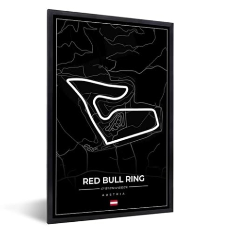 MuchoWow Poster Bilder Wanddeko Deko Wohnzimmer 40x60 cm F1 - Rennstrecke - Red Bull Ring - Österreich - Rennstrecke - Schwarz