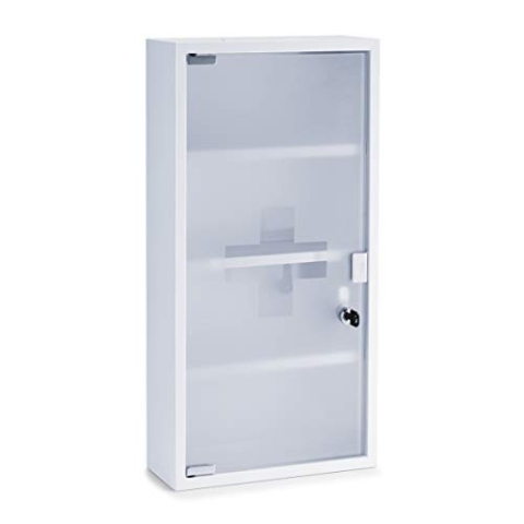 Zeller Medizinschrank, Metall, weiß, 30 x 12 x 60 cm
