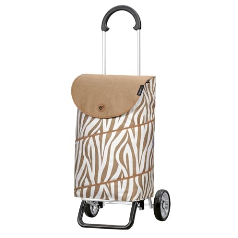 ANDERSEN Einkaufstrolley - Scala Shopper Plus Tyra Zebra 46 L Einkaufsroller, hohe Qualität, modisch, Aluminium, klappbar, leicht, Räder abnehmbar