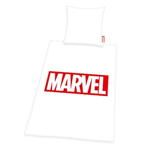 Herding MARVEL Bettwäsche-Set, Bettbezug 135 x 200cm, Kopfkissenbezug 80 x 80cm, Baumwolle/Renforcé, Weiß