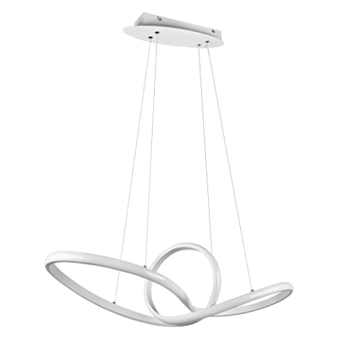 Reality Leuchten LED Pendelleuchte Sansa R32751131, Metall Weiß matt, inklusiv 28 Watt LED, Switch Dimmer