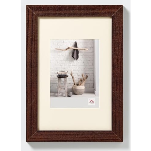 walther design Bilderrahmen nussbaum 70 x 100 cm mit Passepartout, Home Holzrahmen HO100N