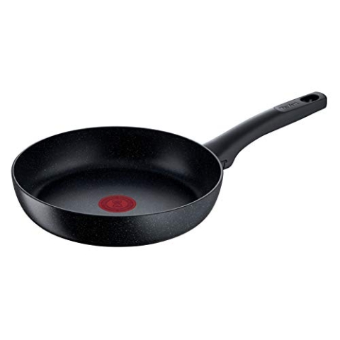 Tefal Bratpfanne G2810472 Black Stone 24 cm, Antihaft-Beschichtung, Thermo-Signal Pfannen-Aufwärmanzeige