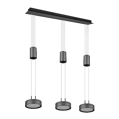 Trio Leuchten LED Pendelleuchte Franklin 326510342, Metall Anthrazit, inkl. 2x 9 Watt LED, Switch Dimmer