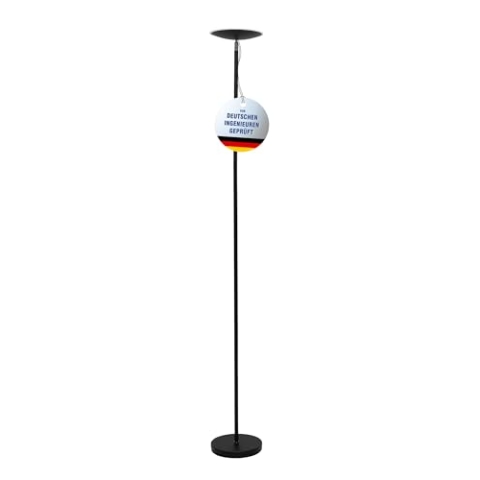 Maul LED Deckenfluter MAULsphere | Elegante Stehlampe mit 3000K Farbtemperatur und 2570 Lumen | Edle Standleuchte für indirektes Licht | LED Stehlampe für Büro und Office | Schwarz