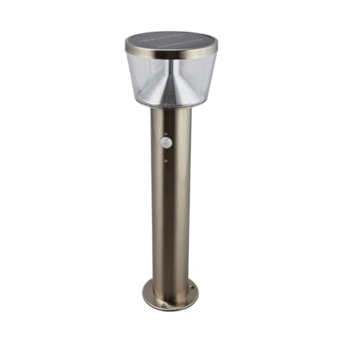 Lindby LED Solarleuchten 'Antje' mit Bewegungsmelder (spritzwassergeschützt) (Modern) in Alu aus Edelstahl (1 flammig,) - Solarlampe, Solarleuchte Garten