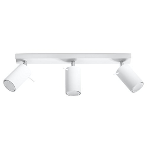 SOLLUX lighting Deckenlampe Deckenleuchte Deckenstrahler Stahl 3 Flammig Weiß RING