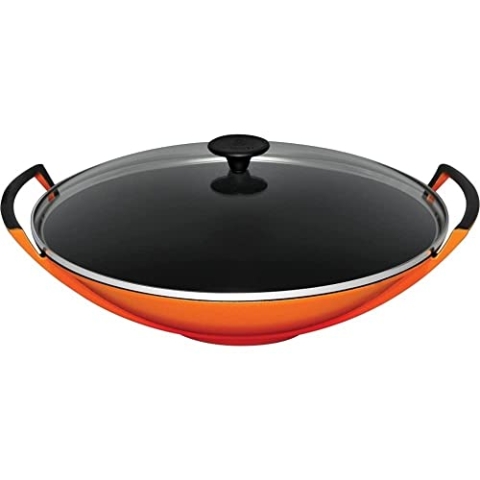 Le Creuset Gusseisen-Wok mit Glasdeckel, Ø 36 cm, 4,5 L, Ofenrot, 25304360900460