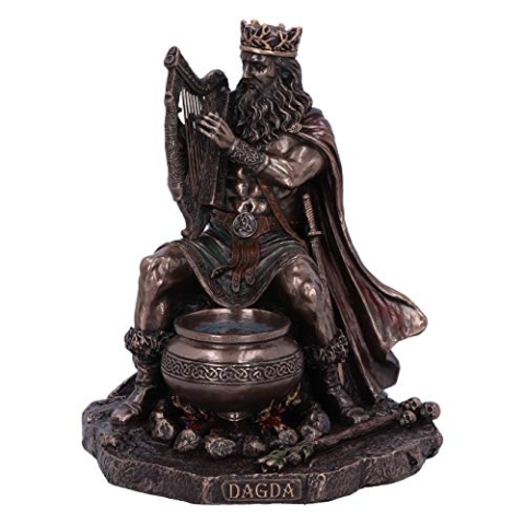 Nemesis Now Dagda König von Tuatha De Danann Keltische Gottheit-Figur, Bronze, 18,5 cm