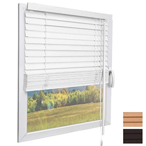 Sol Royal Holzjalousie SolDecor JH3 Jalousie aus Holz in Weiß - 80x130 cm Tür- und Fensterjalousie Holz umweltschonend produziert - Jalousien Blickschutz Fenster 3,5 cm breite Lamellen