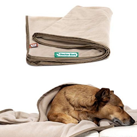 Doctor Bark | kuschelige Hundedecke waschbar bis 95°C, hygienische, weiche Fleecedecke für Sofa und Hundebett, Flauschige Haustierdecke - Made in Germany (M - 100x70 cm/Beige)