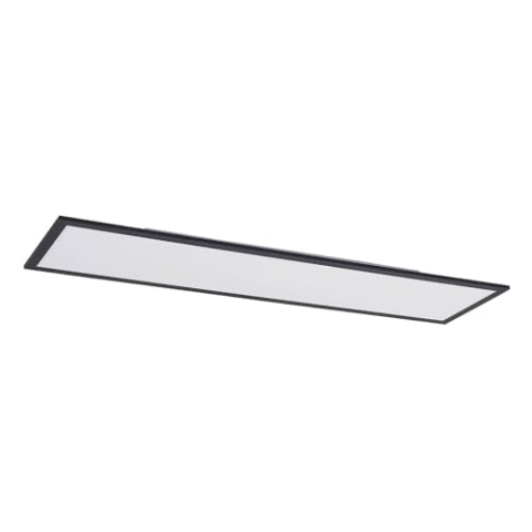 Lindby LED Panel Nelios dimmbar mit Leselampe (Modern) in Schwarz aus Aluminium (1 flammig,) - Bürolampe Deckenlampe Deckenleuchte Lampe Wohnzimmerleuchte