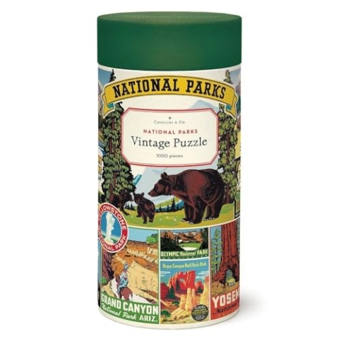 Cavallini Jigsaw National Parks 1,000 Piece Puzzle, Mehrfarbig/Meereswellen (Ocean Tides), 1000