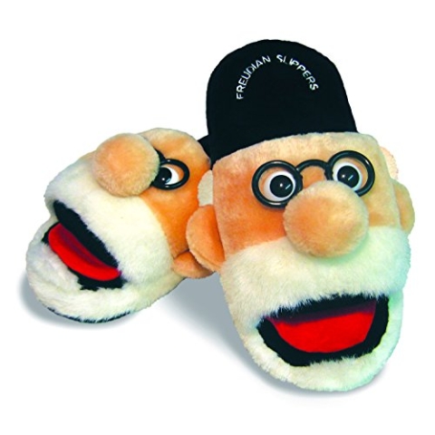 The Unemployed Philosophers Guild Freudian Slippers - Comfy Plush Slip-On Footwear - Size Large