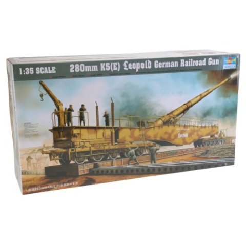 Trumpeter 00207 Modellbausatz Eisenbahngeschütz Leopold 280mm K5 (E), Verschieden