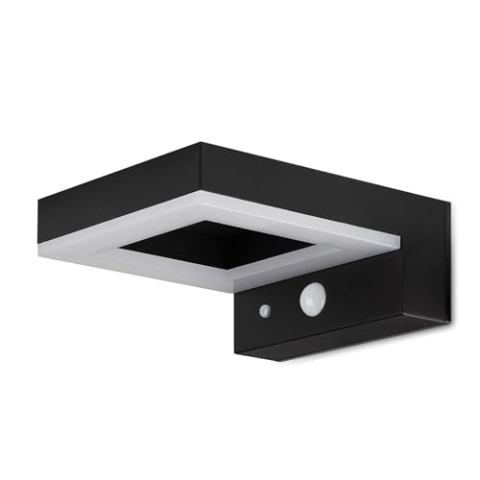 Brendz LED Solar Wandleuchte Aussen mit Bewegungsmelder: 600 Lumen Sicherheitslicht, IP44 Wasserdicht, LED Solarlampe mit Bewegungsmelder & 3 Lichtmodi, Typ Bata