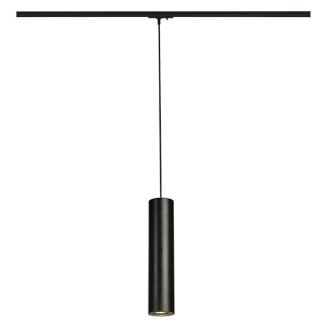 SLV ENOLA B | Pendelleuchte, LED Schienen-Strahler, Dreh- und schwenkbarer 1-Phasen-Strahler, Deckenleuchte, Schienensystem, Innenleuchte| GU10, inkl. 1Phasen-Adapter, Schwarz